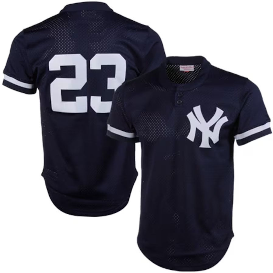 New York Yankees #23 Don Mattingly 1995 Authentic Cooperstown Collection Mesh Batting Practice Jersey - Navy Stitches Baseball Jerseys