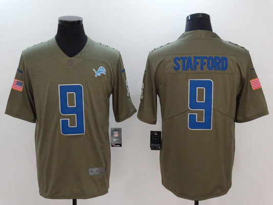 Men's Detroit Lions Matthew Stafford #9 Brown Alternate Game Jersey1