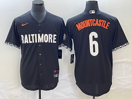 Men's Baltimore Orioles Ryan Mountcastle #6 Black 2023 City Connect Replica Player jersey