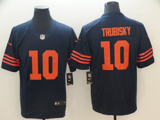 Men's Chicago Bears Mitch Trubisky #10 Navy Game Player Jersey1