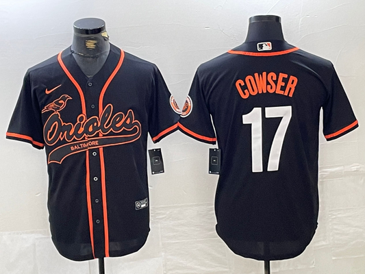 Men's Baltimore Orioles Colton Cowser #17 Black Player jersey Joint Edition