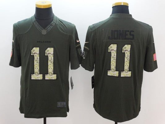 Men's Atlanta Falcons Julio Jones #11 Army Green Game Jersey1