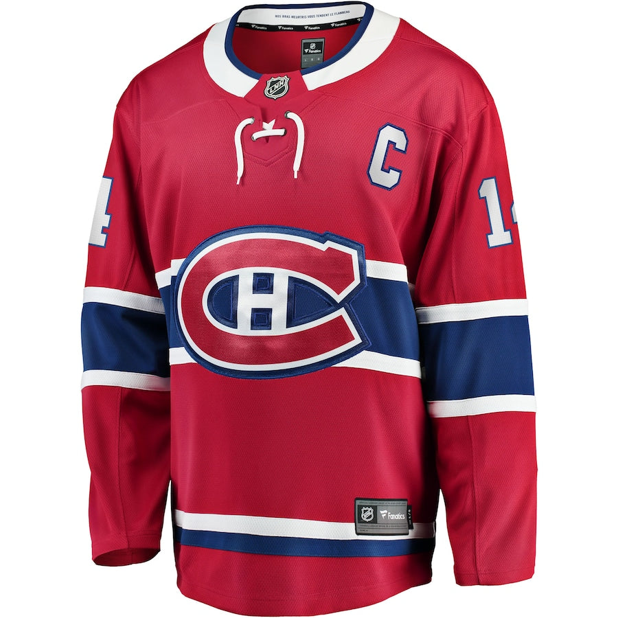 Nick Suzuki Montreal Canadiens   Home Captain Patch Breakaway  Jersey - Red