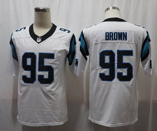 Men's Carolina Panthers Derrick Brown #95 White Player Game Jersey1