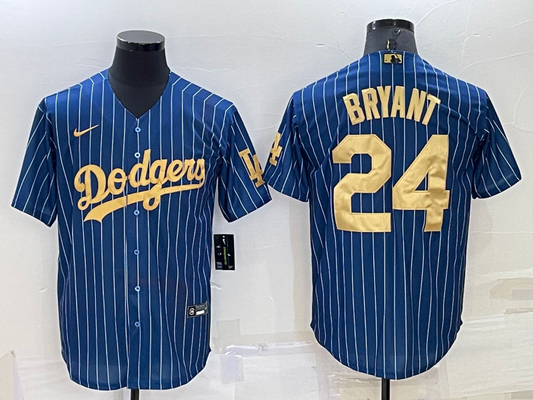 Men's Los Angeles Dodgers Kobe Bryant #24 Blue Stitched jersey