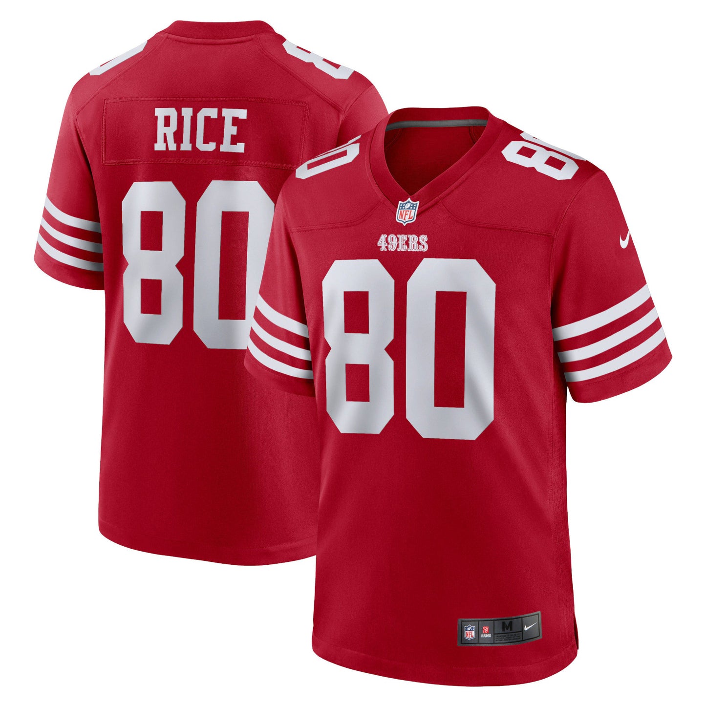 San Francisco 49ers Jerry Rice Scarlet Retired Team Player Game Jersey