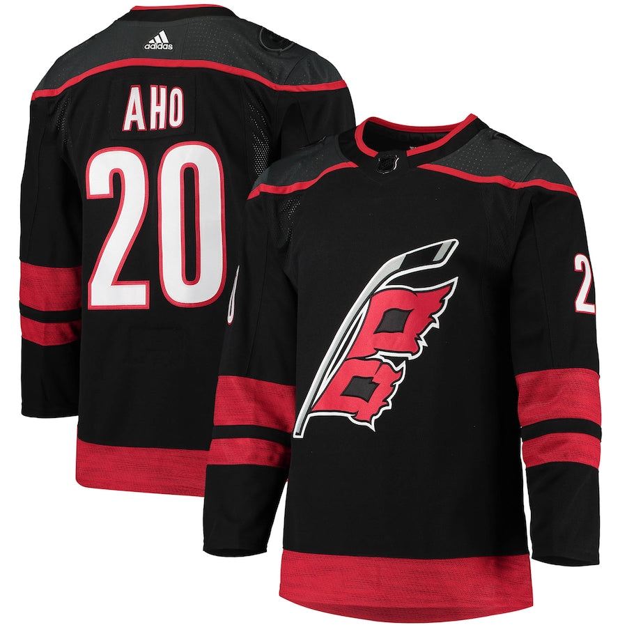Sebastian Aho Carolina Hurricanes   Home Primegreen   Jersey - Black