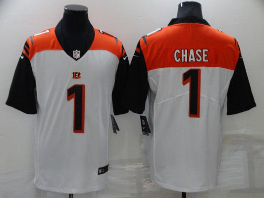 Men's Cincinnati Bengals Ja'Marr Chase #1 Orange/White Game Jersey1
