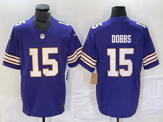 Men's Minnesota Vikings Joshua Dobbs #15 Purple Classic Player Game jersey