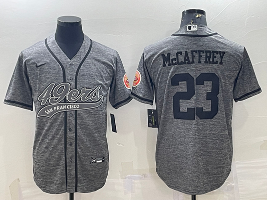 Men's San Francisco 49ers Christian McCaffrey #23 Grey Game jersey Joint Edition