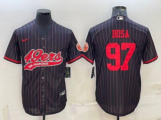 Men's San Francisco 49ers Nick Bosa #97 Black Game Player jersey Joint Edition