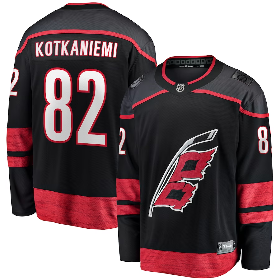 Men's Carolina Hurricanes Jesperi Kotkaniemi #82 Black Home Breakaway Player jersey