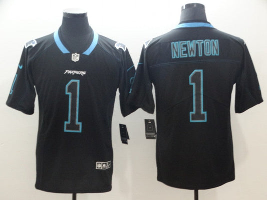 Men's Carolina Panthers #1 Cam Newton Black Game Player Jersey1
