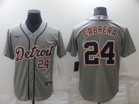 Men's Detroit Tigers Miguel Cabrera #24 Gray Replica Player Jersey1