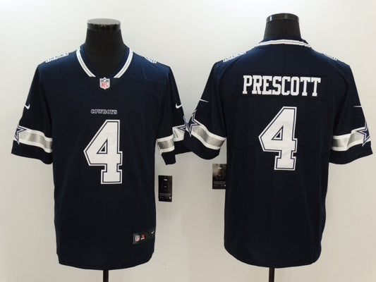 Men's Dallas Cowboys Dak Prescott #4 Navy Game Player Jersey1