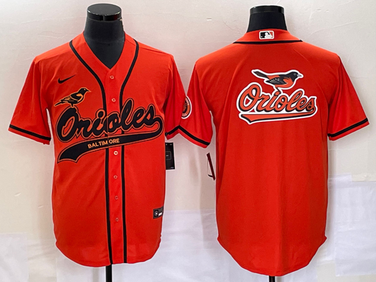 Men's Baltimore Orioles Orange Replica Team jersey Joint Edition