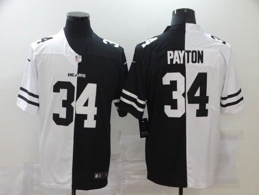Men's Chicago Bears Walter Payton #34 Black/White Game Jersey1