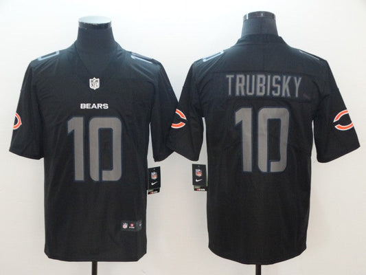 Men's Chicago Bears Mitch Trubisky #10 Black Game Player Jersey1