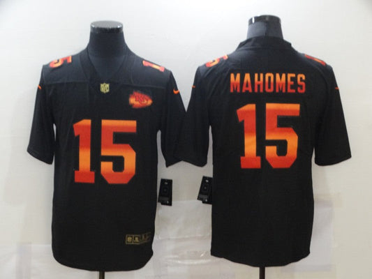 Men's Kansas City Chiefs #15 Patrick Mahomes Black Authentic Game Jersey1