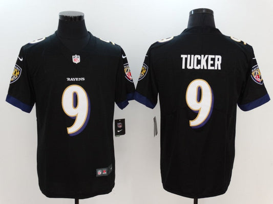 Men's Baltimore Ravens Justin Tucker #9 Black Game Player Jersey1