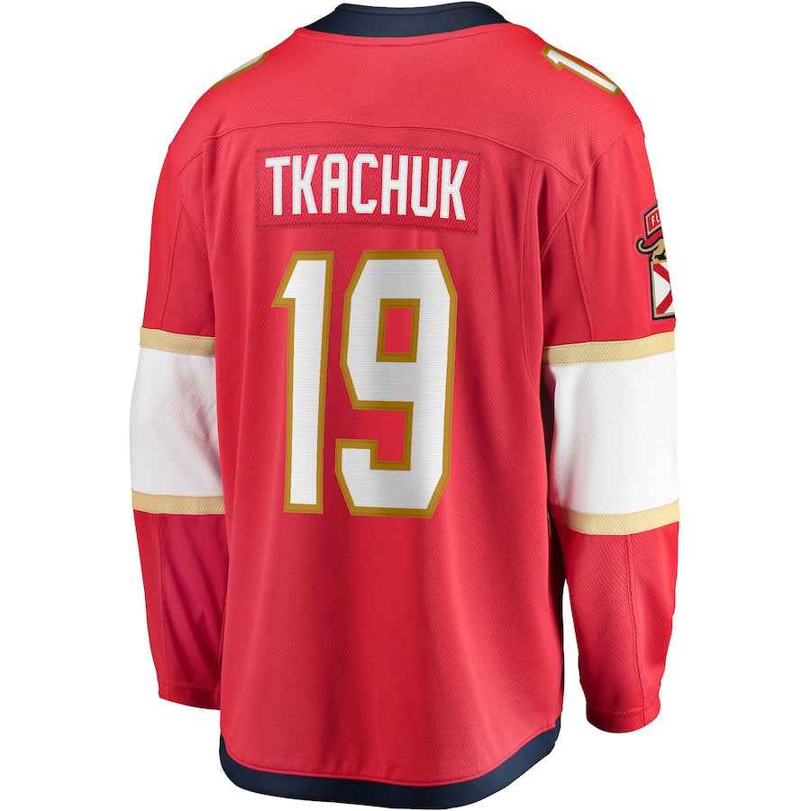 Matthew Tkachuk Florida Panthers   Home 2024 Stanley Cup Champions Breakaway  Jersey Red