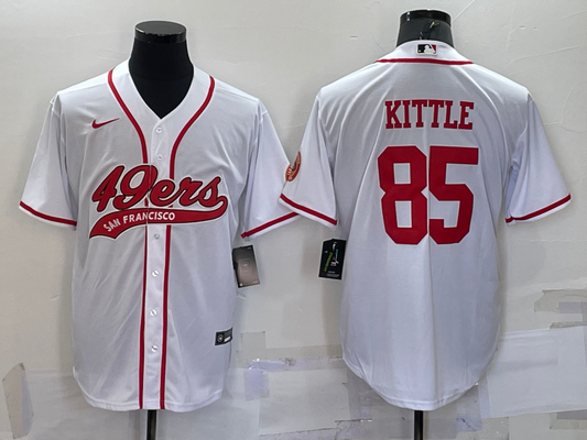 Men's San Francisco 49ers George Kittle #85 White Game jersey Joint Edition
