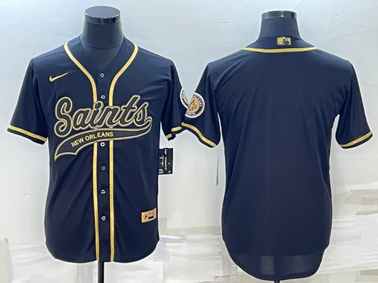 Men's New Orleans Saints Black Game Blank jersey