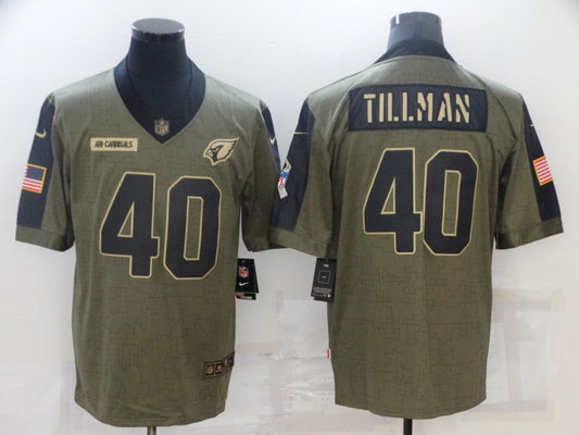 Men's Arizona Cardinals Pat Tillman #40 Brown Game Player Jersey1