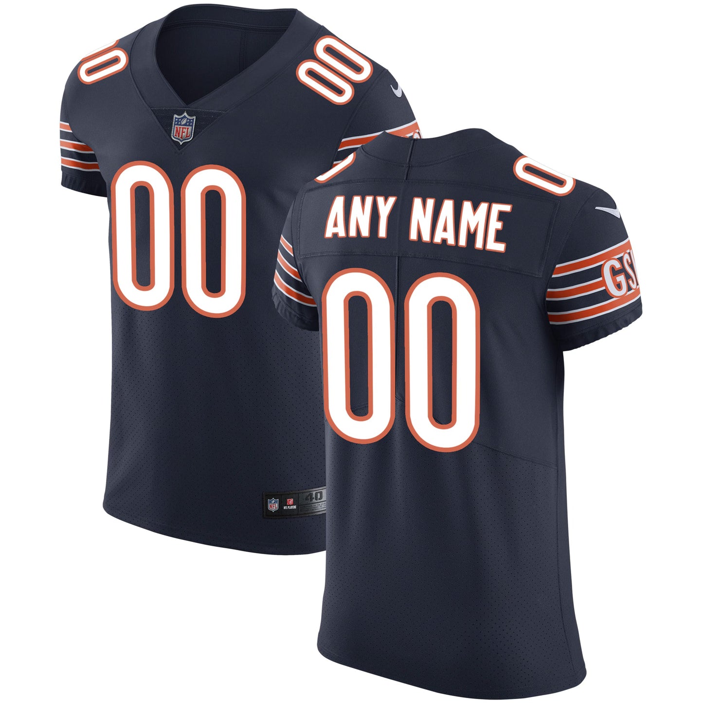 Chicago Bears Navy Vapor Untouchable Custom Elite Jersey