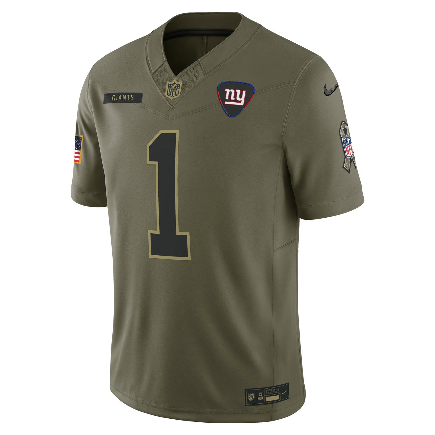 New York Giants Malik Nabers Olive 2025 Salute to Service Limited Jersey