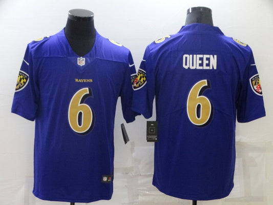Men's Baltimore Ravens Patrick Queen #6 Purple Game Jersey1