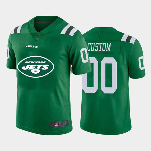 custom New York Jets Green Team Big Logo Vapor Untouchable Limited jersey American Stitched jersey Football Jerseys