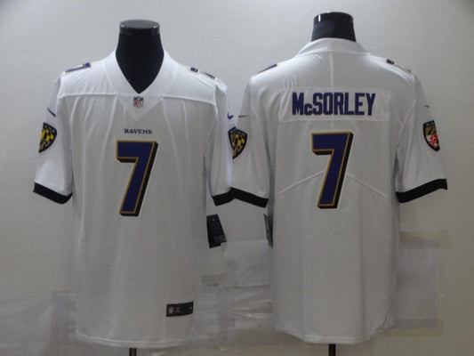 Men's Baltimore Ravens Trace McSorley #7 White Game Jersey1