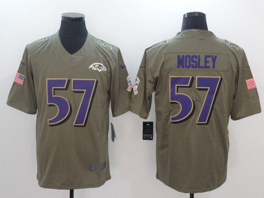 Men's Baltimore Ravens C.J. Mosley #57 Brown Game Jersey1