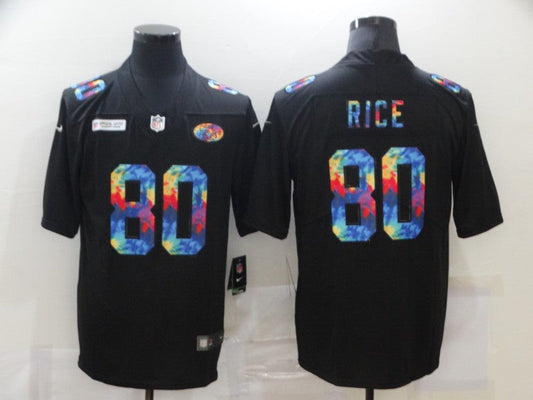 Men's San Francisco 49ers Jerry Rice #80 Black Player Game jersey