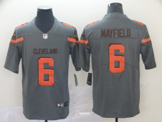 Men's Cleveland Browns Baker Mayfield Gray Inverted Legend Jersey1