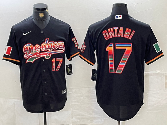 Men's Los Angeles Dodgers Shohei Ohtani #17 Black Replica Player Name jersey