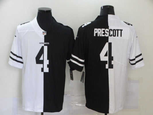 Men's Dallas Cowboys Dak Prescott #4 Black/White Game Jersey1