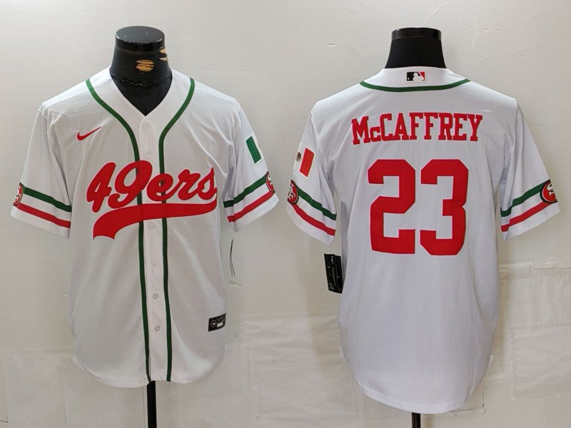 Men's San Francisco 49ers Christian McCaffrey #23 White Replica Player jersey