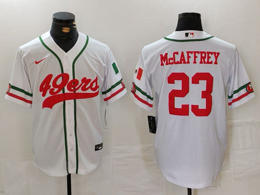 Men's San Francisco 49ers Christian McCaffrey #23 White Replica Player jersey
