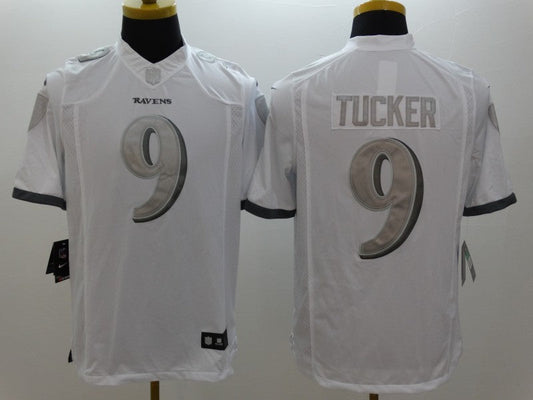 Men's Baltimore Ravens Justin Tucker #9 White Game Jersey1