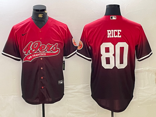 Men's San Francisco 49ers Jerry Rice #80 Scarlet Player jersey