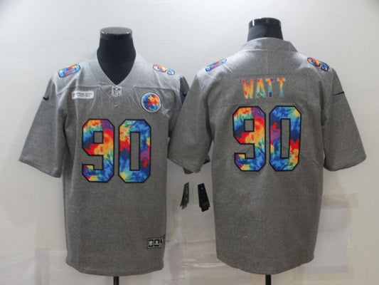 Men's Pittsburgh Steelers T.J. Watt #90 Gray Game Player jersey