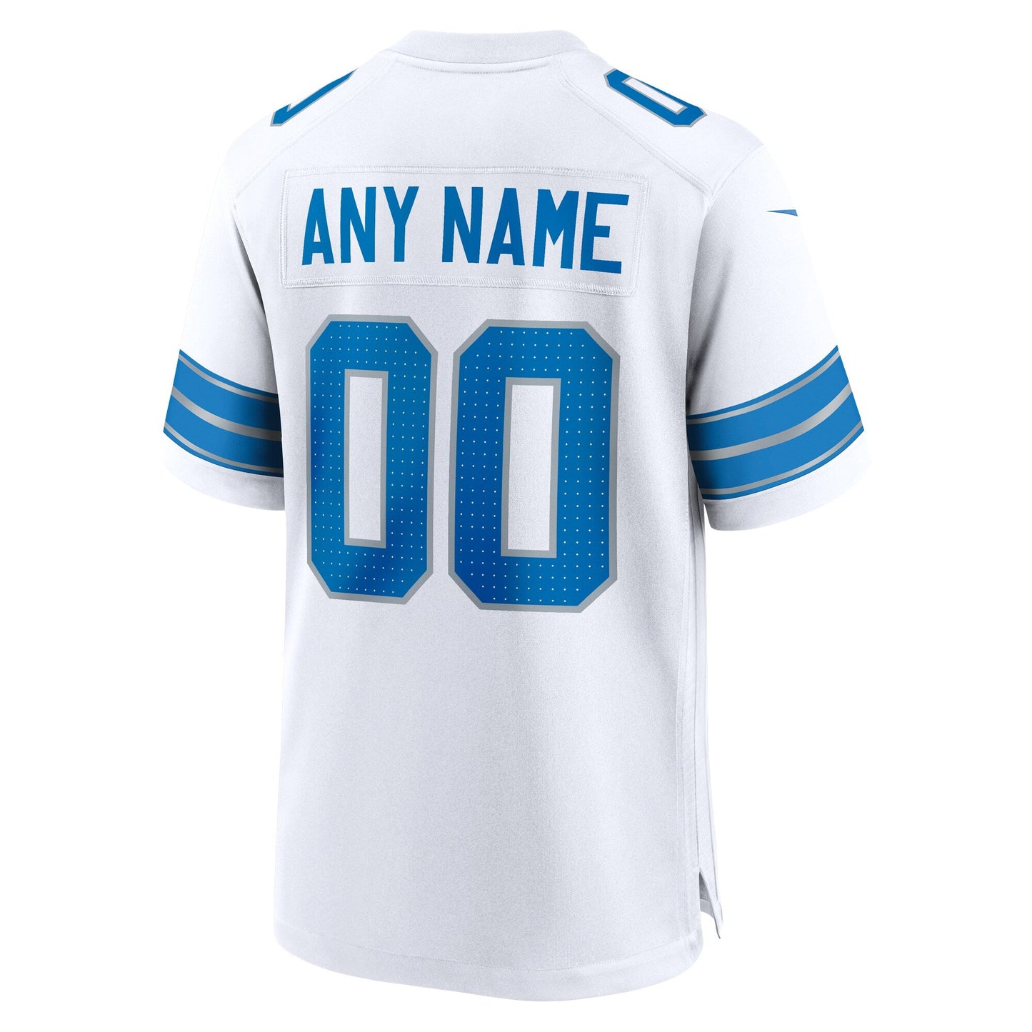 Detroit Lions White Custom Game Jersey