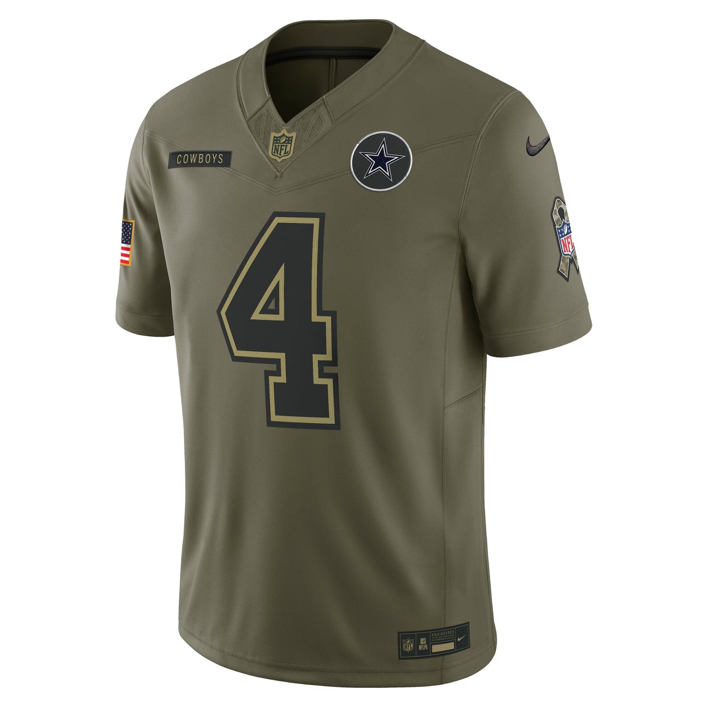 Dallas Cowboys Dak Prescott Olive 2025 Salute to Service Limited Jersey