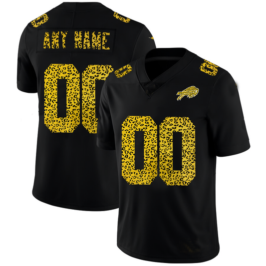 Custom1 Buffalo Bills Leopard Print Fashion Vapor Limited Jersey1 Black Stitched American Football Jerseys