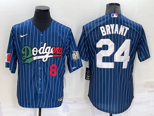 Men's Los Angeles Dodgers Kobe Bryant #8-24 Blue Game Player jersey