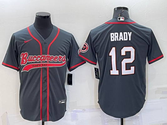 Men's Tampa Bay Buccaneers Tom Brady #12 Gray Game jersey Joint Edition
