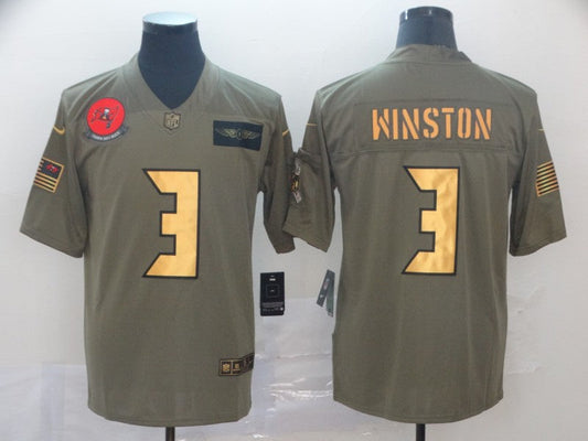 Men's Tampa Bay Buccaneers Jameis Winston #3 Brown Game Player jersey