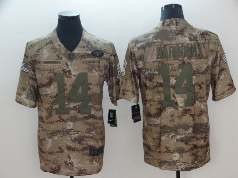 Men's New York Jets Sam Darnold #14 Camouflage Game jersey